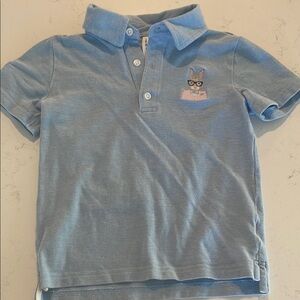 Blue Boy’s Easter Polo Shirt with Bunny Design